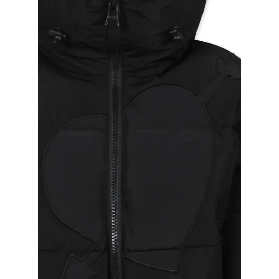 Gewatteerde Zwarte Crop Donsjas