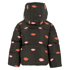 Gewatteerde Zwarte Donsjas met Capuchon