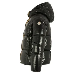 Gewatteerde Zwarte Donsjas met Capuchon