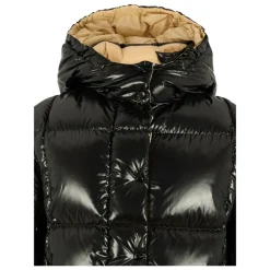 Gewatteerde Zwarte Donsjas met Capuchon