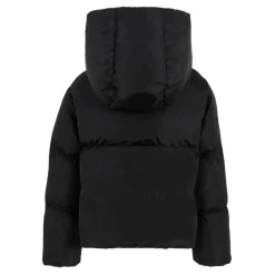 Gewatteerde Zwarte Donsjas met Capuchon