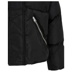 Gewatteerde Zwarte Donsjas met Capuchon