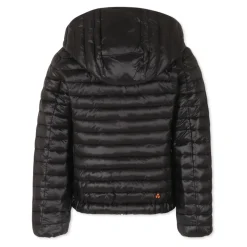 Gewatteerde Zwarte Donsjas met Capuchon