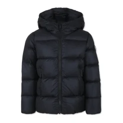 Gewatteerde Zwarte Donsjas met Capuchon