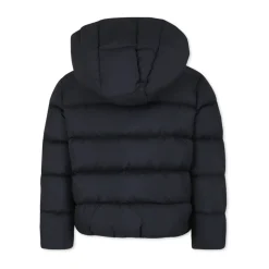 Gewatteerde Zwarte Donzen Jas met Capuchon