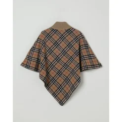 Geweven cape met ritssluiting en hoge kraag