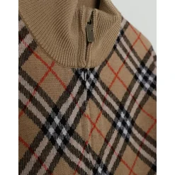 Geweven cape met ritssluiting en hoge kraag