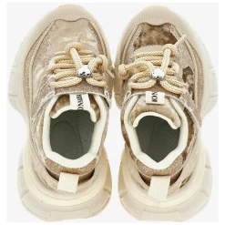 Glitter Chunky Sneakers in Beige