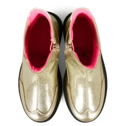 Gouden Enkellaarzen met Lurex Detail