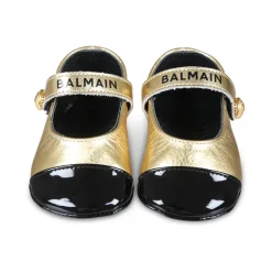 Gouden Leren Ballet Flats met Band