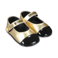 Gouden Leren Ballet Flats met Band