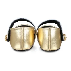 Gouden Leren Ballet Flats met Band