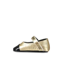 Gouden Leren Ballet Flats met Band