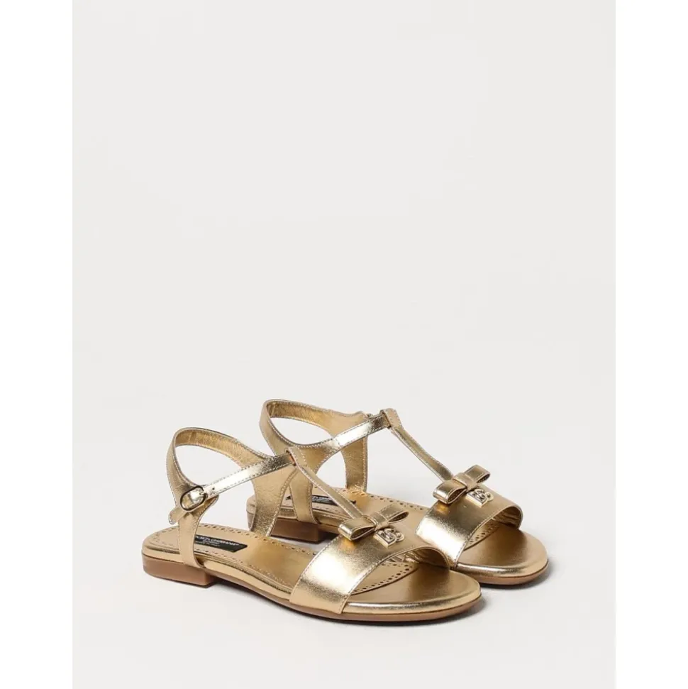 Gouden Sandalen met Strik
