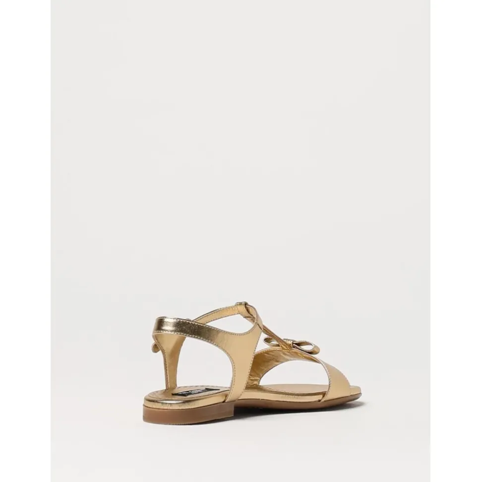 Gouden Sandalen met Strik