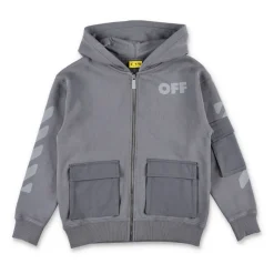 Grijze Fleece Rits Hoodie met Zakken