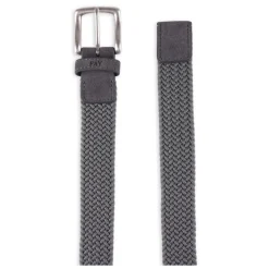 Grijze Geweven Stretch Riem met Logo