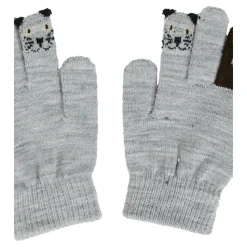 Grijze handschoenen met dierenversiering