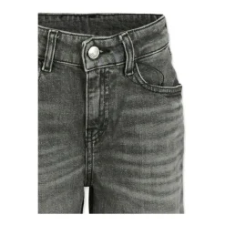 Grijze Jeans Vijf-Pocket Knoopsluiting Stijl