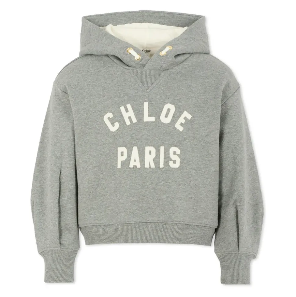 Grijze Katoenen Fleece Hoodie Sweatshirt