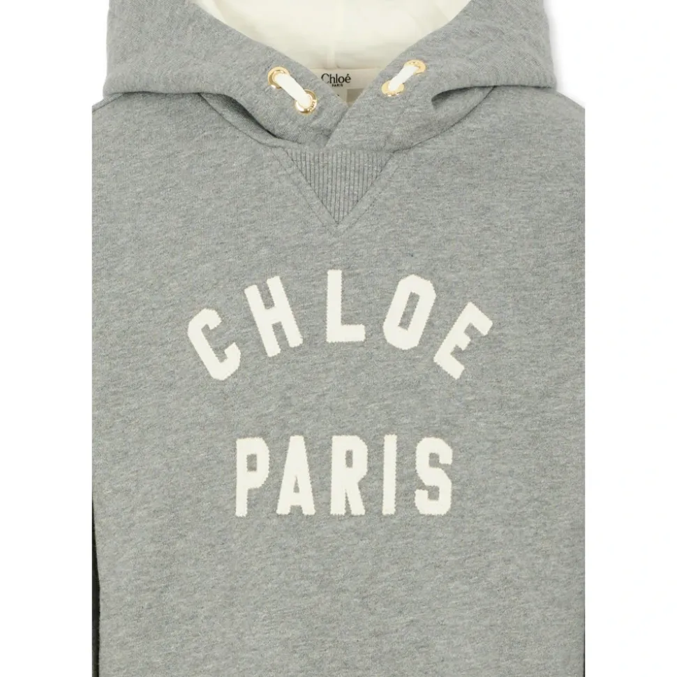 Grijze Katoenen Fleece Hoodie Sweatshirt