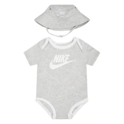 Grijze Katoenmix Body en Cloche Set