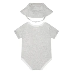 Grijze Katoenmix Body en Cloche Set