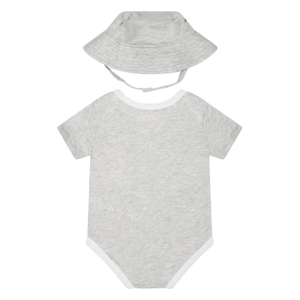 Grijze Katoenmix Body en Cloche Set