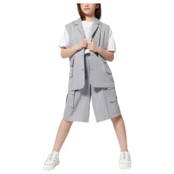 Grijze Kinderjas met Zilverstrepen