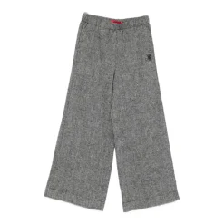 Grijze Logo-geborduurde Elastische Taillebroek