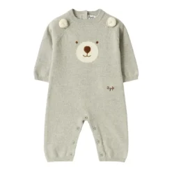 Grijze Merinowol Teddybeer Jurk