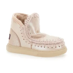 Grijze Metallic Eskimo Leren Enkellaarzen