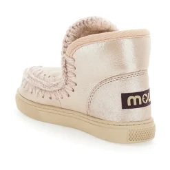 Grijze Metallic Eskimo Leren Enkellaarzen