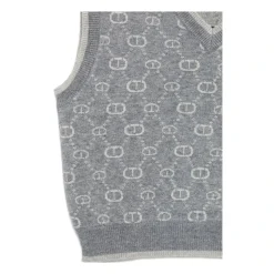 Grijze Monogram Logo Vest Sweaters