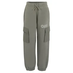 Grijze Sportieve Fleece Broek met Iconische Pijlen