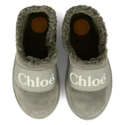 Grijze Suède Muiltjes met Nep Shearling