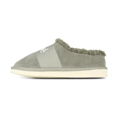 Grijze Suède Muiltjes met Nep Shearling
