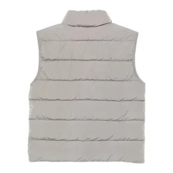 Grijze Zip-Up Gewatteerde Gilet Jas