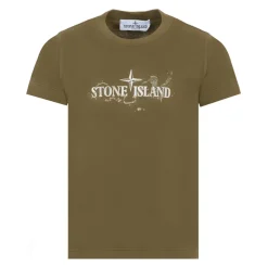 Groen Katoenen T-shirt met Korte Mouwen