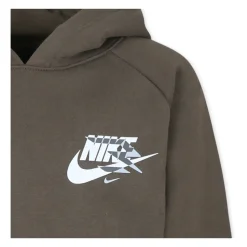 Groene Fleece Hoodie met Bedrukte Logo's