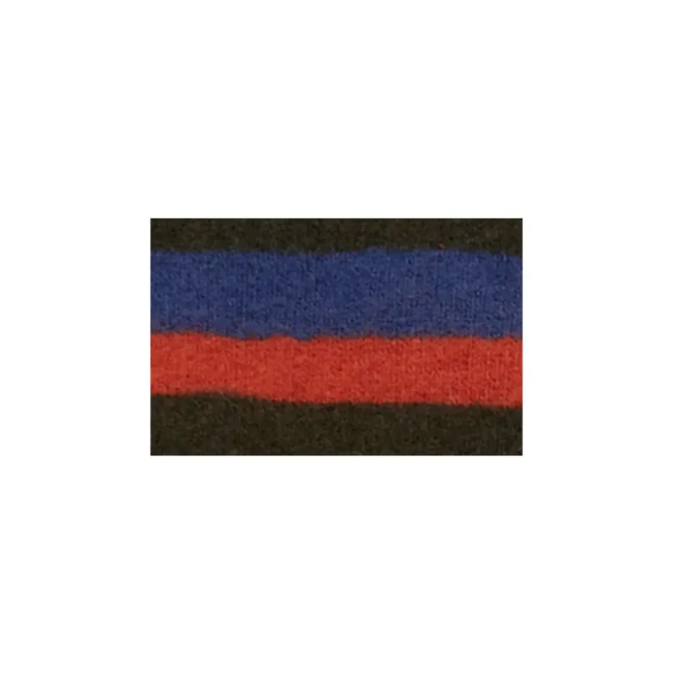 Groene fleecekinderwanten met veelkleurige strepen