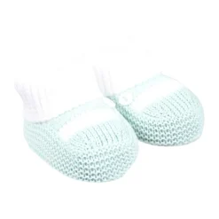 Groene katoenen platte schoenen met knoopdetail