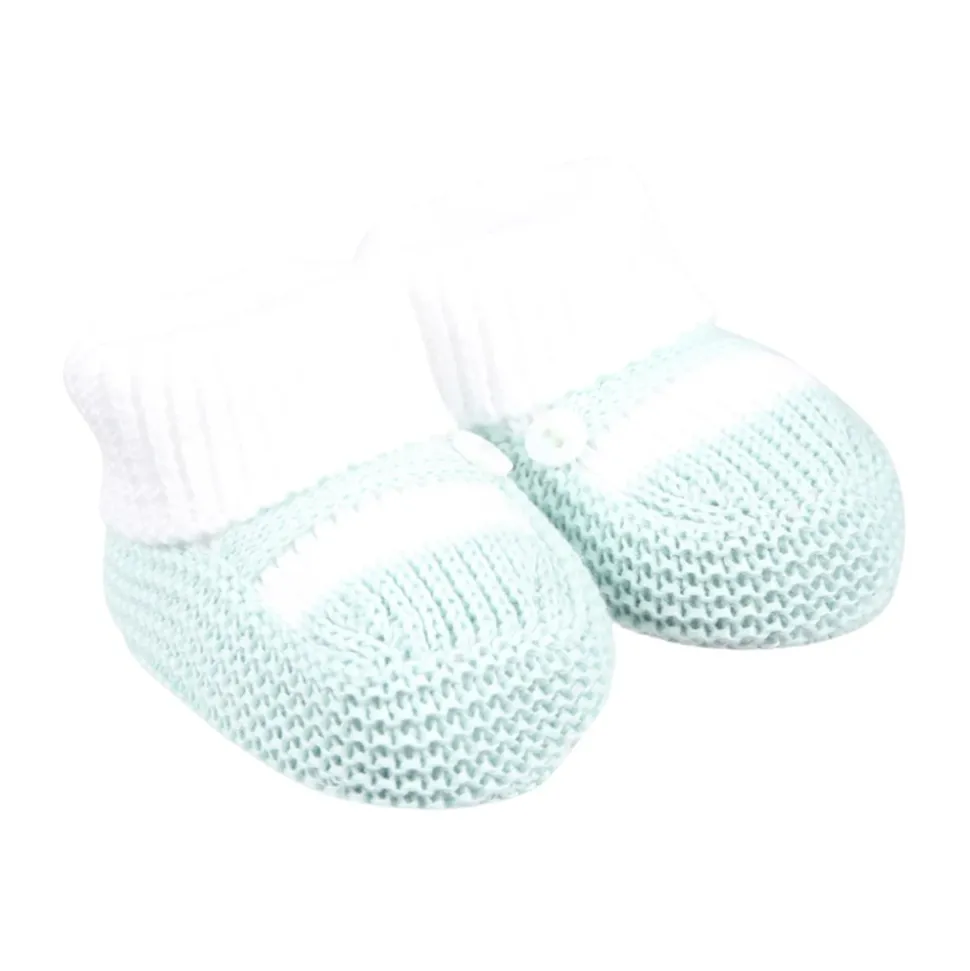 Groene katoenen platte schoenen met knoopdetail