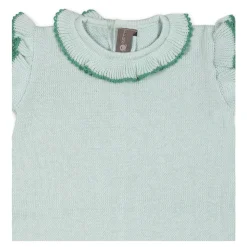 Groene Katoenen Romper met Ruches