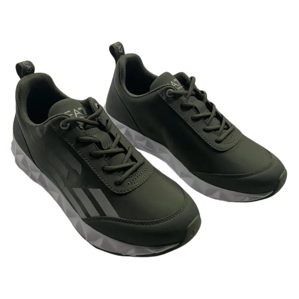 Groene platte schoenen kinderen nylon logo