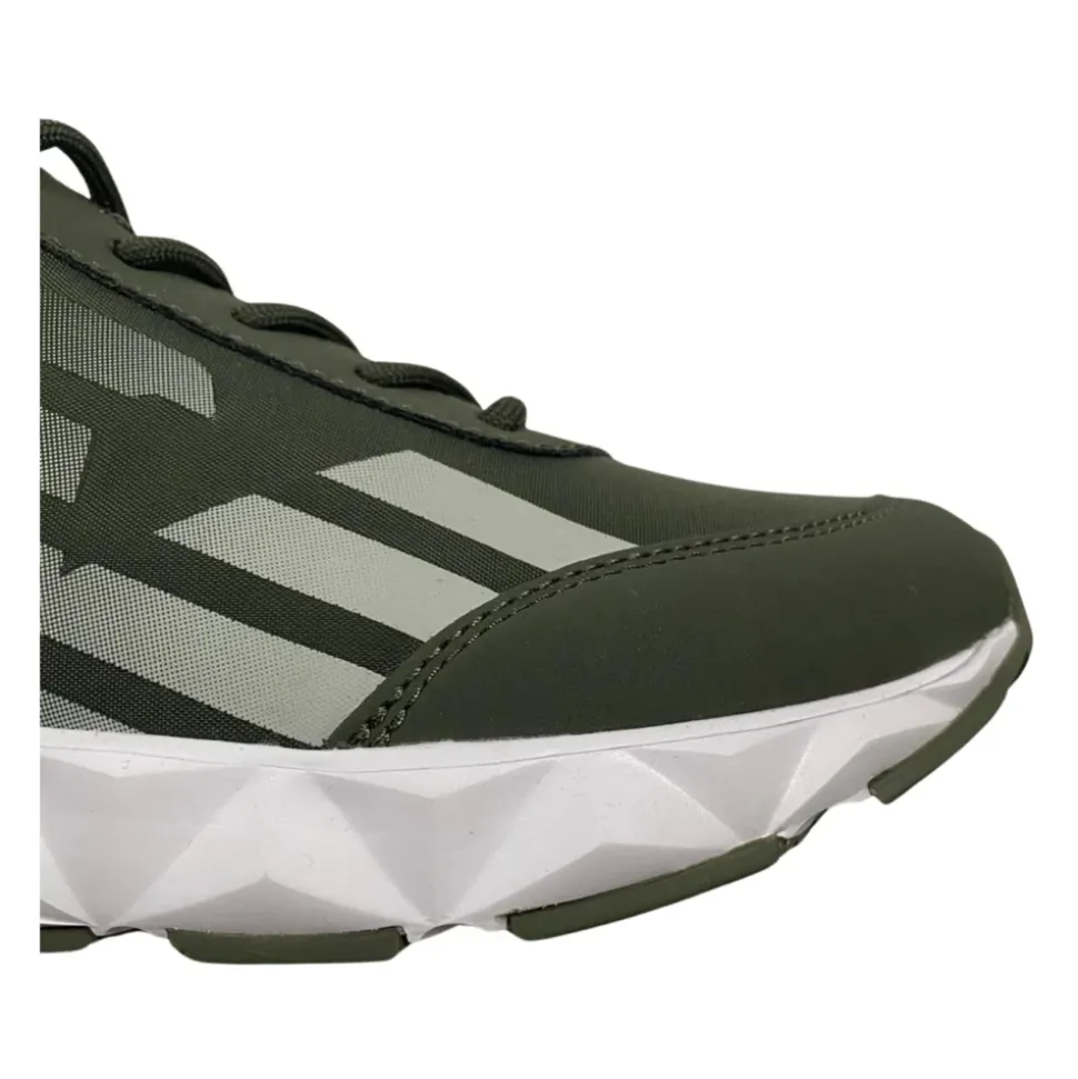 Groene platte schoenen kinderen nylon logo