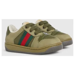 Groene Sneakers voor kinderen met Web Stripe