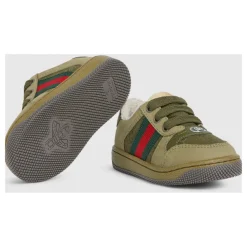 Groene Sneakers voor kinderen met Web Stripe