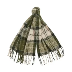 Groene Stoffen Sjaal en Muts Set