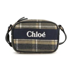 Groene tassen met polyester en leer